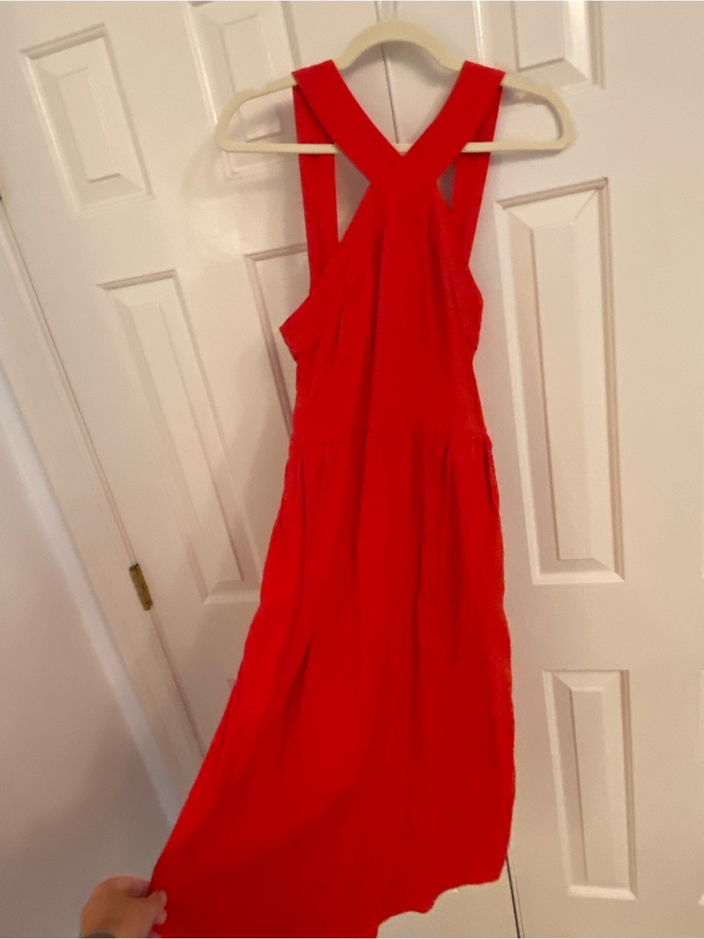 a new day Red Cross-neck midi Dress